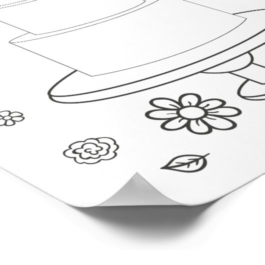 Illustratieve pagina voor het kleuren van bruiloft poster (Hoek)