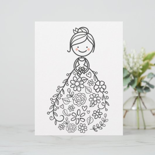 Illustratieve pagina voor het kleuren van weddensc (Staand voorkant)