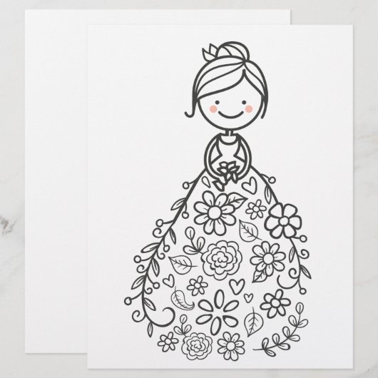 Illustratieve pagina voor het kleuren van weddensc (Voorkant / Achterkant)