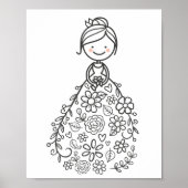 Illustratieve pagina voor het kleuren van weddensc poster (Voorkant)