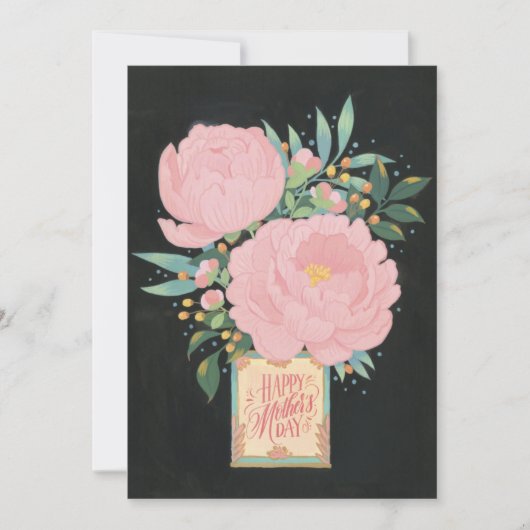 Illustratieve Peony-Moederdag Kaart (Voorkant)