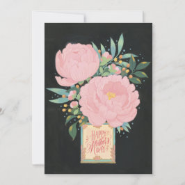 Illustratieve Peony-Moederdag Kaart