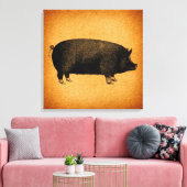 Illustratieve pig Rustic Art Canvas Afdruk (Insitu (Woonkamer))