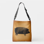 Illustratieve pig Rustic Art Crossbody Tas (Achterkant)