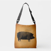 Illustratieve  pig Rustic Art Crossbody Tas (Voorkant)
