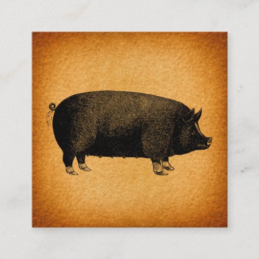 Illustratieve pig Rustic Art Informatiekaartje (Voorkant)
