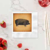Illustratieve  pig Rustic Art Servet (Insitu)