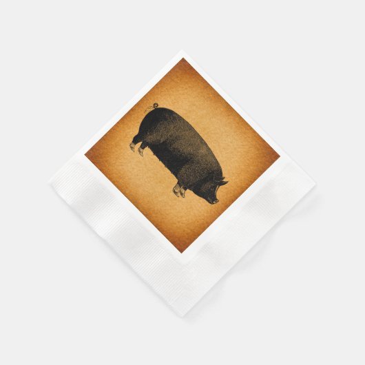 Illustratieve  pig Rustic Art Servet (Hoek)