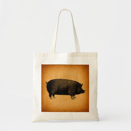 Illustratieve  pig Rustic Art Tote Bag (Voorkant)