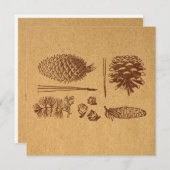 Illustratieve pijnbomen  Pinecone Art Notitiekaartje (Voorkant / Achterkant)