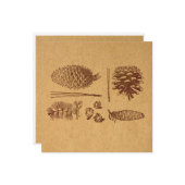 Illustratieve pijnbomen  Pinecone Art Notitiekaartje (Voorkant / Achterkant in situ)