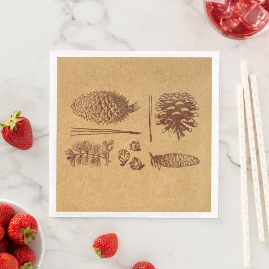 Illustratieve pijnbomen  Pinecone Art Servet (Insitu)