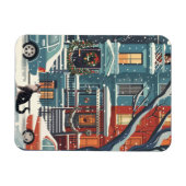 Illustratieve retro van de stad New York Magneet (Horizontaal)