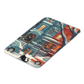 Illustratieve retro van de stad New York Magneet (Linkerzijde)