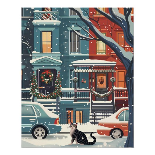 Illustratieve retro van de stad New York Perfect Poster (Voorkant)