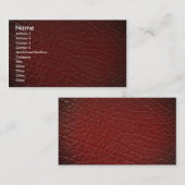 Illustratieve rode lederen textuur visitekaartje (Voorkant / Achterkant)