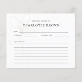 Illustratieve Roos naam ontvangstkaart (Voorkant)