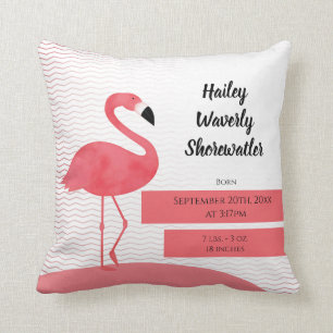Illustratieve roze flamingo Animal Birth Pillow Na Kussen