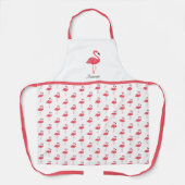 Illustratieve roze flamingo Bird Pattern Name Schort (Voorkant)