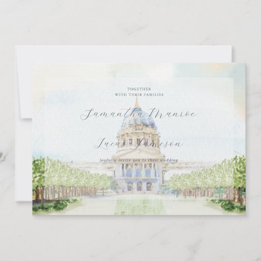 Illustratieve San Francisco-huwelijksuitnodiging Kaart (Voorkant)