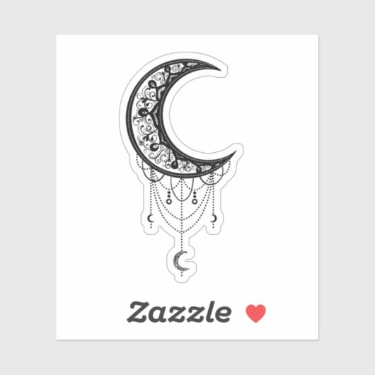 Illustratieve siermaan sticker (Vel)