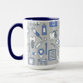 Illustratieve tandheelkundige symbolen mok (Links)