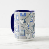 Illustratieve tandheelkundige symbolen mok (Voorkant links)