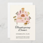 Illustratieve Thanksgiving Uitnodiging (Voorkant / Achterkant)