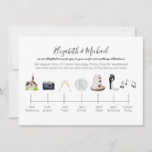 Illustratieve tijdlijn voor Waterverf Church Weddi Kaart (Voorkant)