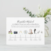 Illustratieve tijdlijn voor Waterverf Church Weddi Kaart (Staand voorkant)