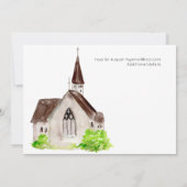 Illustratieve tijdlijn voor Waterverf Church Weddi Kaart (Achterkant)