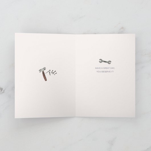 Illustratieve tools Mannelijke verjaardag Pap Kaart (Binnen)