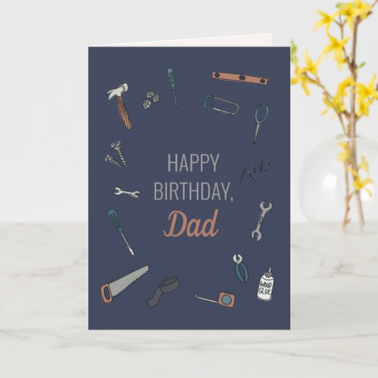 Illustratieve tools Mannelijke verjaardag Pap Kaart (Gele Bloem)