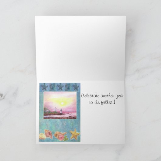 Illustratieve Tuin met Vuurtoren Aangepaste Verjaa Kaart (Binnen)