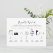 Illustratieve uitnodiging voor een vaste bruiloft (Staand voorkant)