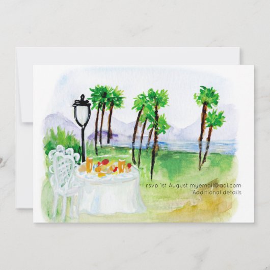 Illustratieve uitnodiging voor een vaste bruiloft (Achterkant)