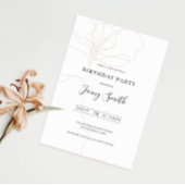 Illustratieve uitnodiging voor line art-verjaardag