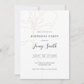 Illustratieve uitnodiging voor line art-verjaardag (Voorkant)