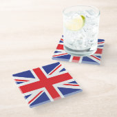 Illustratieve versie van de britse vlag glazen onderzetter (Schuin)