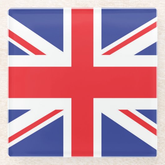 Illustratieve versie van de britse vlag glazen onderzetter (Voorkant)