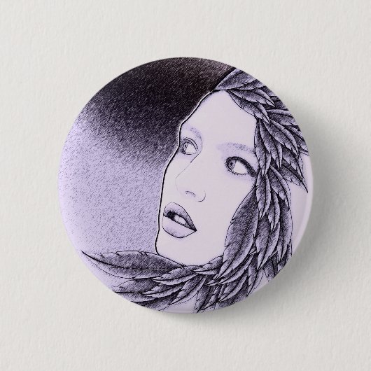 Illustratieve vrouw ronde button 5,7 cm (Voorkant)