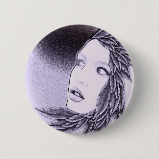 Illustratieve vrouw ronde button 5,7 cm