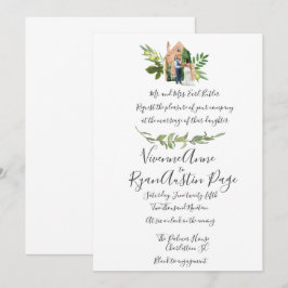 Illustratieve Waterverf Black Couple Wedding Kaart
