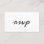 Illustratieve Waterverf Black Couple Wedding RSVP Visitekaartje (Achterkant)