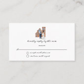 Illustratieve Waterverf Black Couple Wedding RSVP Visitekaartje (Voorkant)