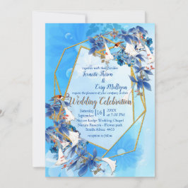 Illustratieve Waterverf Moon-flower Wedding Kaart