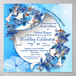 Illustratieve Waterverf Moon-flower Wedding Poster