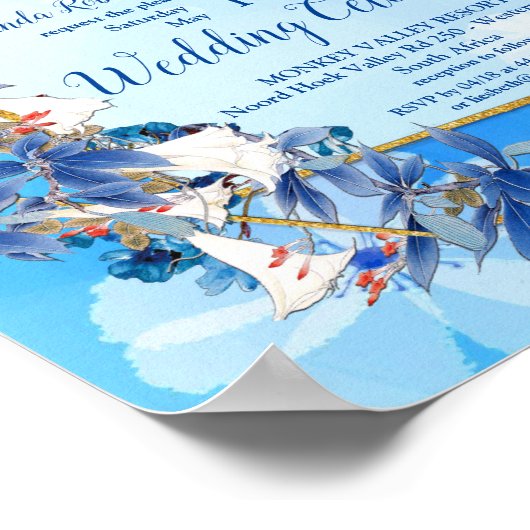 Illustratieve Waterverf Moon-flower Wedding Poster (Hoek)
