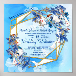 Illustratieve Waterverf Moon-flower Wedding Poster
