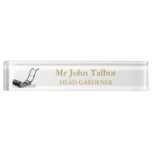  ILLUSTRATION British Lawn Mower Desk Name Naambordje